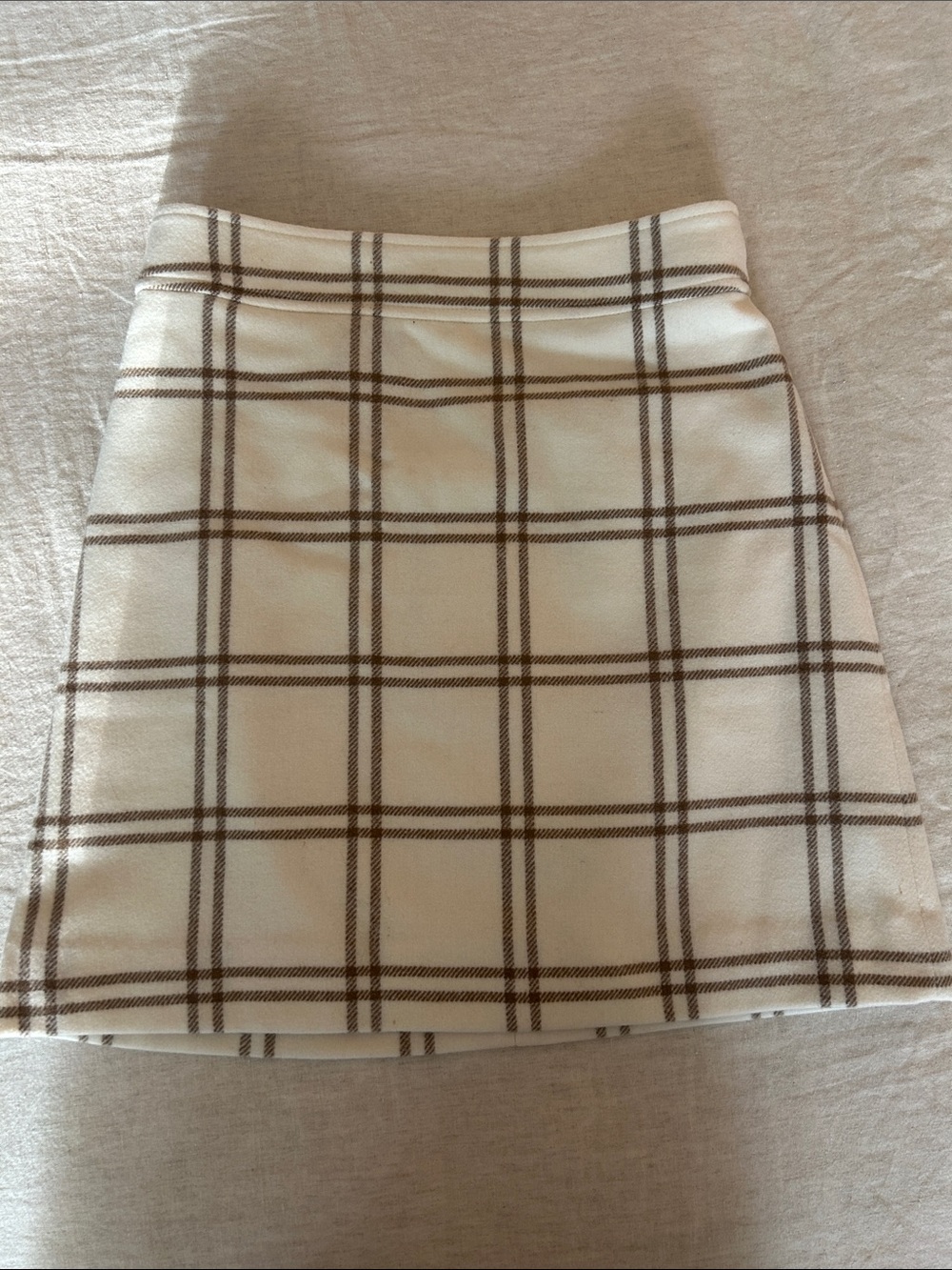 Jcrew Cream Plaid A-Line Women's Skirt